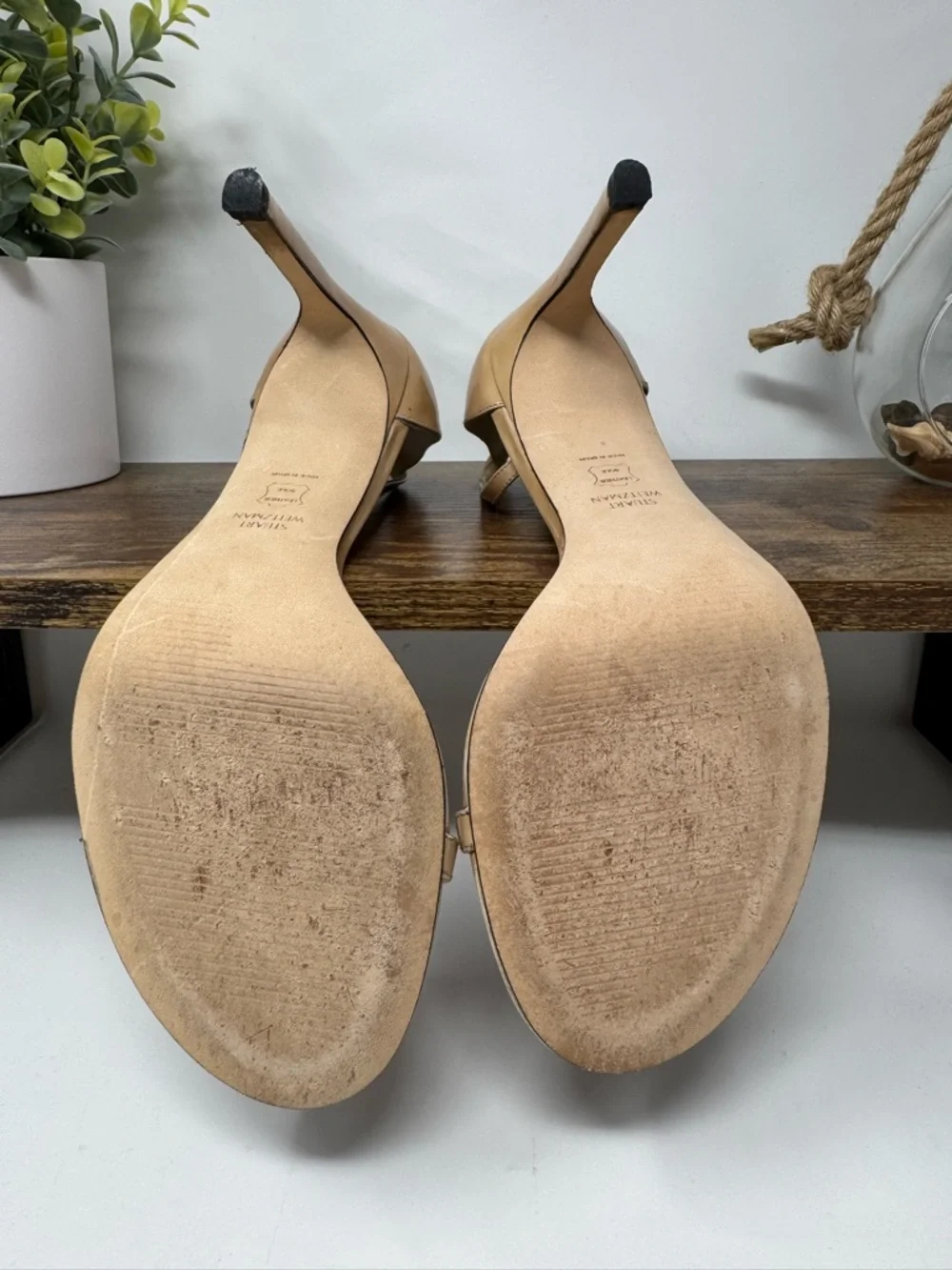 Stuart Weitzman Nudist Ankle-Strap Stiletto‎ 4” Heels Size 9M Elegant Designer